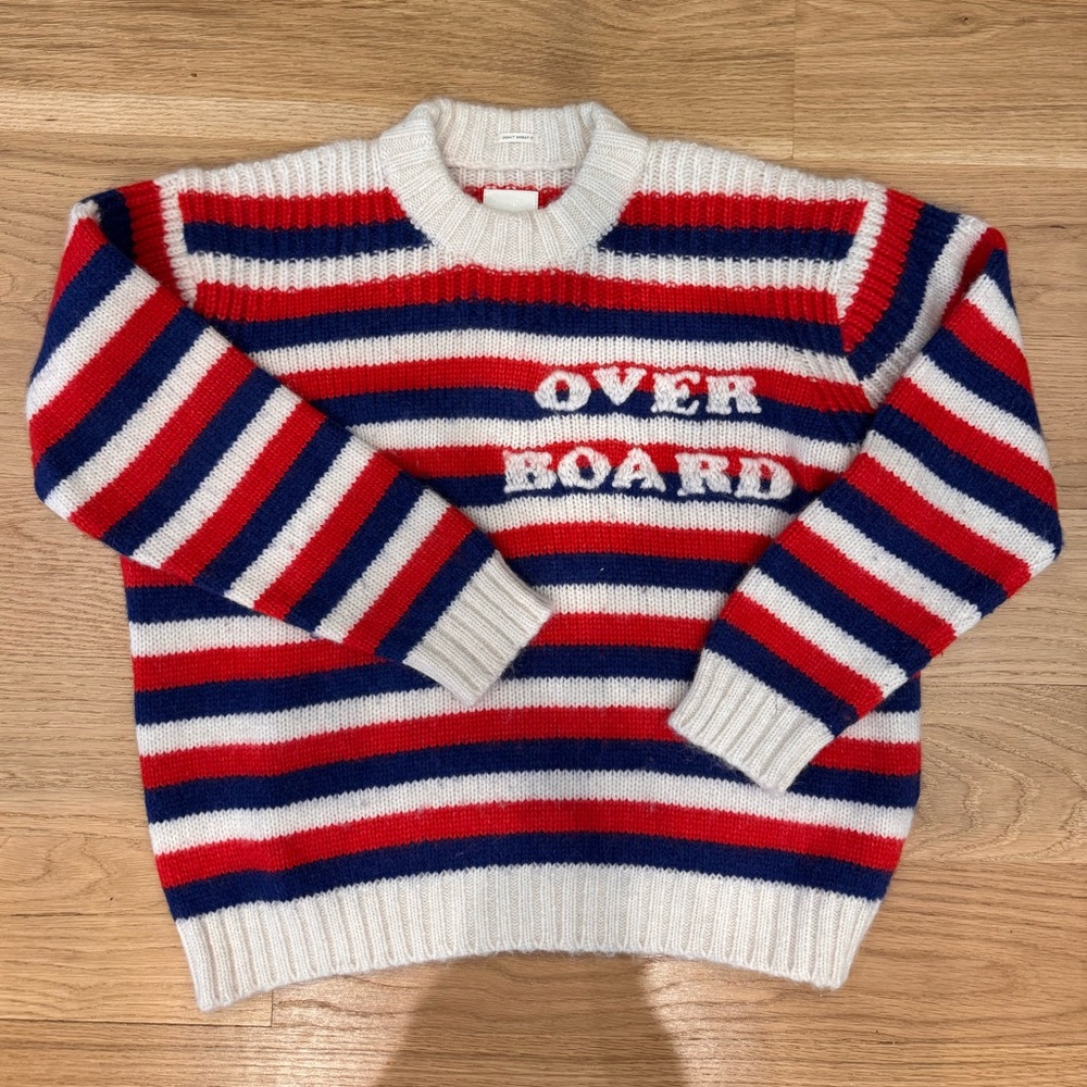 MOTHER‎ The Biggie Oversized  Sweater - Red, Blue, and White Sz. XS VGC